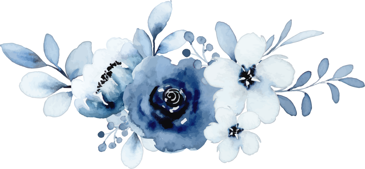 Blue watercolor flower